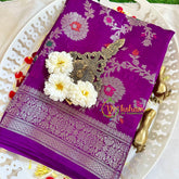 Purple Semi Georgette Soft Silk Saree -VS2006
